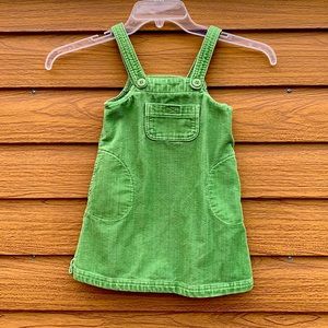 Lands End Girls size 4 dress green Corduroy dress